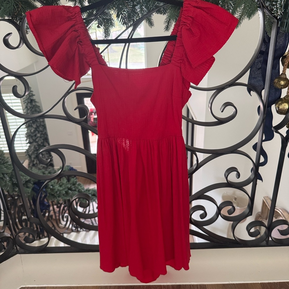 Francesca’s Bella Square Neck Bow Back Mini Dress